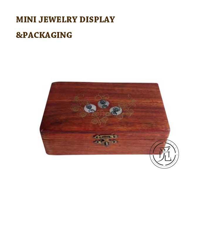 Solid wood jewelry box inlay mirror