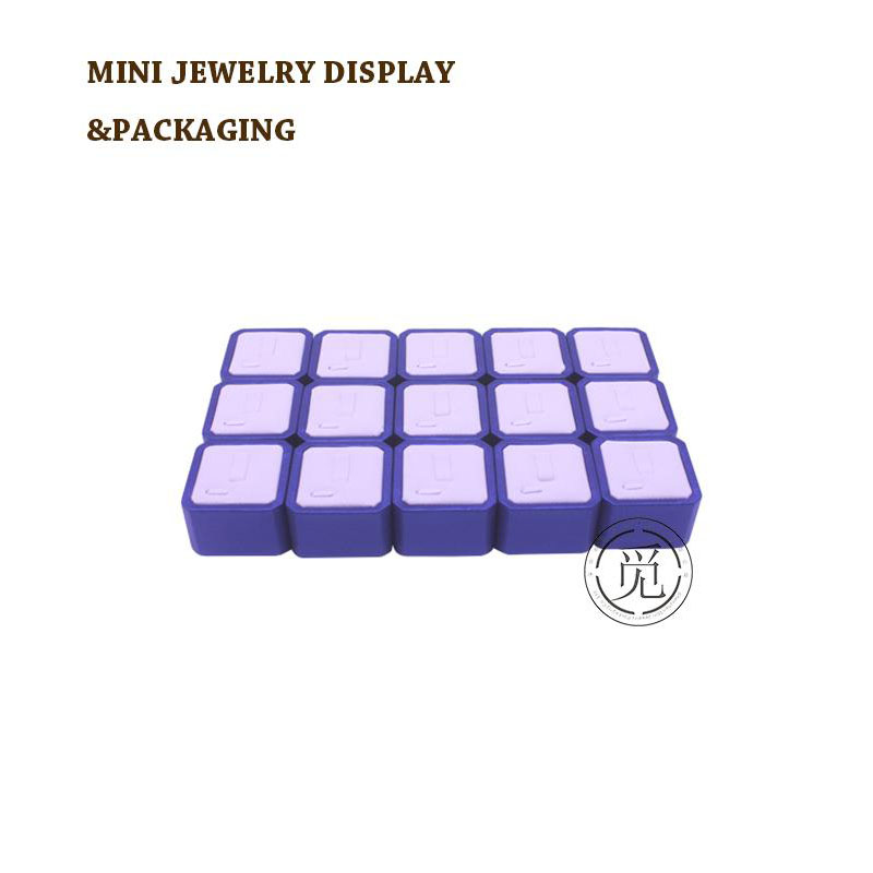 High end pu leather ring jewelry display, wood