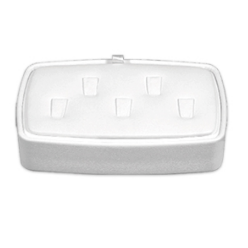 White leatherette ring display tray j